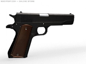 colt 1911 low poly 3D Model