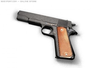 colt 1911 low poly 3Dモデル