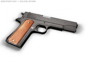 colt 1911 low poly 3Dモデル