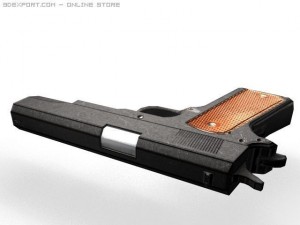 colt 1911 low poly 3Dモデル
