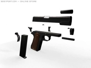 colt 1911 low poly 3D Model