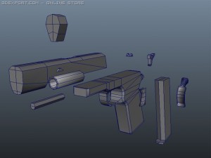 colt 1911 low poly 3Dモデル