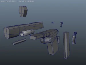 colt 1911 low poly 3D Model