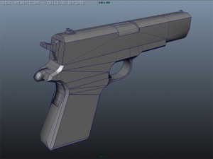 colt 1911 low poly 3Dモデル