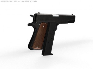 colt 1911 low poly 3Dモデル