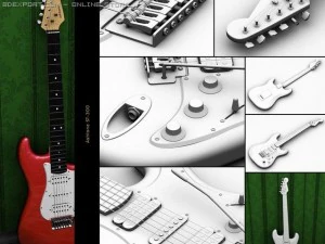 Stratocaster-Gitarre 3D Modell