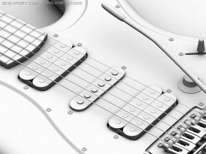 Stratocaster-Gitarre 3D Modell