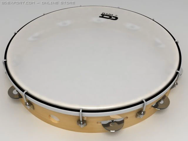 tambourine 3D Model .c4d .max .obj .3ds .fbx .stl .blend 