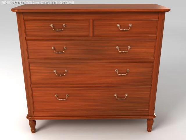 drawer chest 3D Model .c4d .max .obj .3ds .fbx .stl .blend 