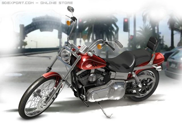 harley davidson 2004 fxdwg 3D Model .c4d .max .obj .3ds .fbx .stl .blend