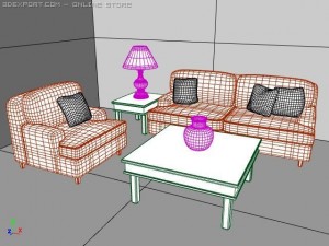 living room 3Dモデル