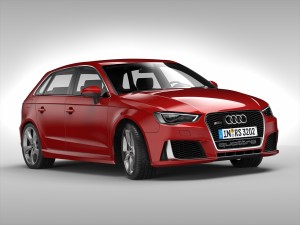audi rs3 sportback 2016 3D 모델