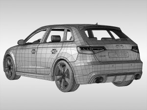 audi rs3 sportback 2016 3D 모델