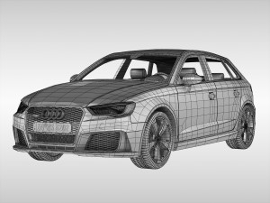 audi rs3 sportback 2016 3D 모델