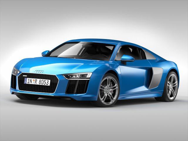 audi r8 v10 coupe 2016 3D Model .c4d .max .obj .3ds .fbx .stl .blend 
