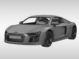 audi r8 v10 coupe 2016 3D Model