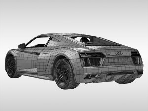 audi r8 v10 coupe 2016 3D Model