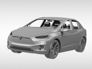 tesla model x 2017 3D Модель