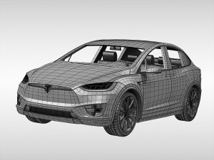 tesla model x 2017 3D Модель