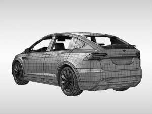 tesla model x 2017 3D Модель
