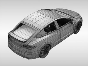 tesla model x 2017 3D Модель