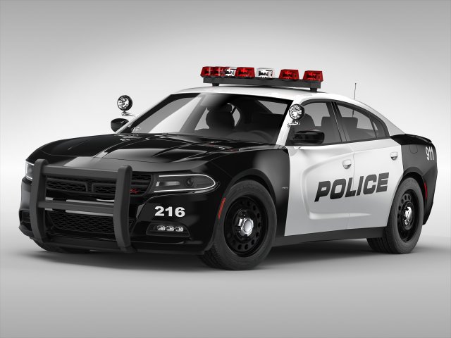 dodge charger police 2015 3D Модель .c4d .max .obj .3ds .fbx .stl .blend 