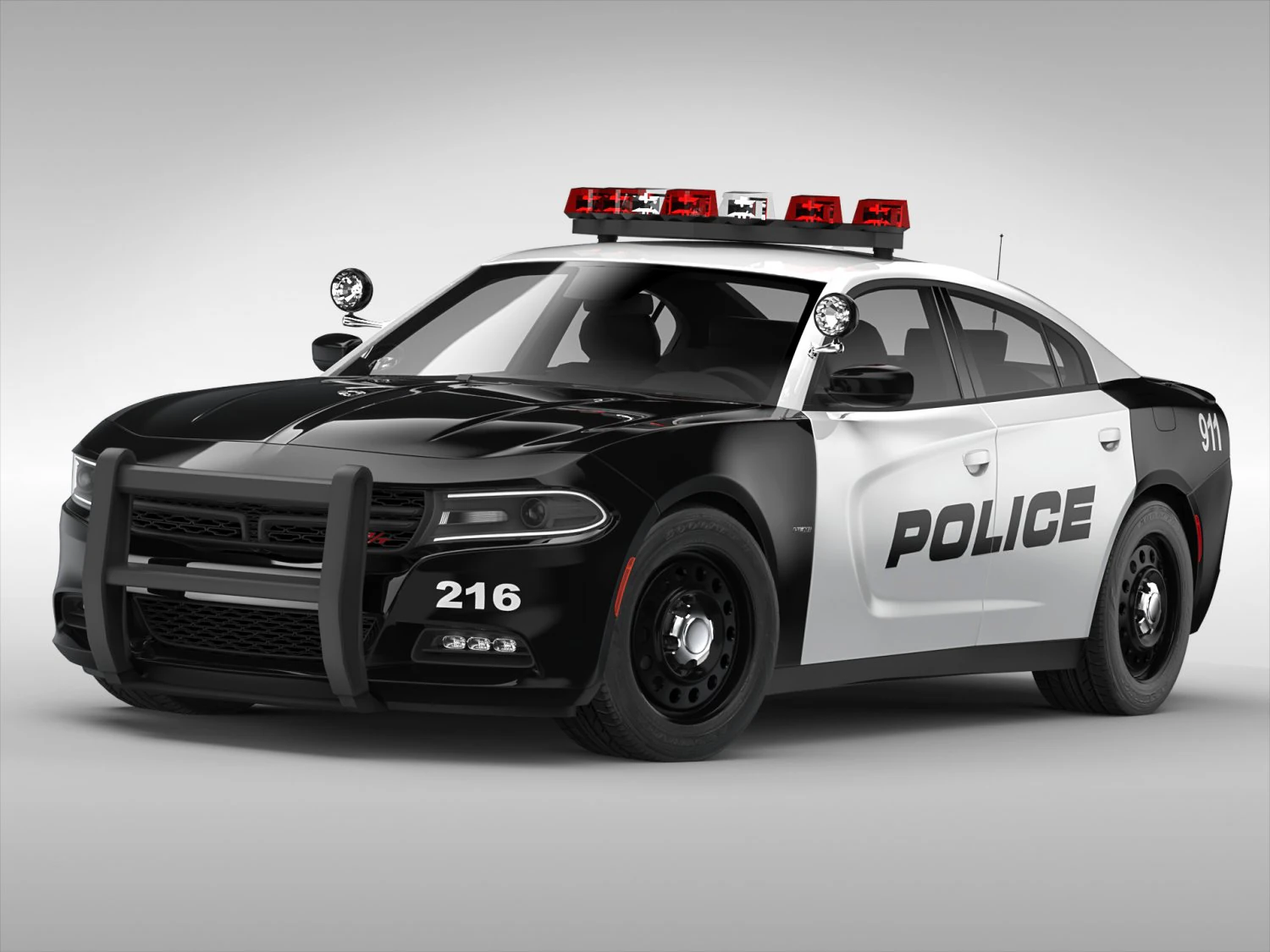 dodge charger police 2015 3D Model .c4d .max .obj .3ds .fbx .stl .blend 