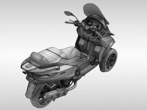 Piaggio MP3 Scooter 2016 3Dモデル