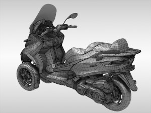 Piaggio MP3 Scooter 2016 3Dモデル