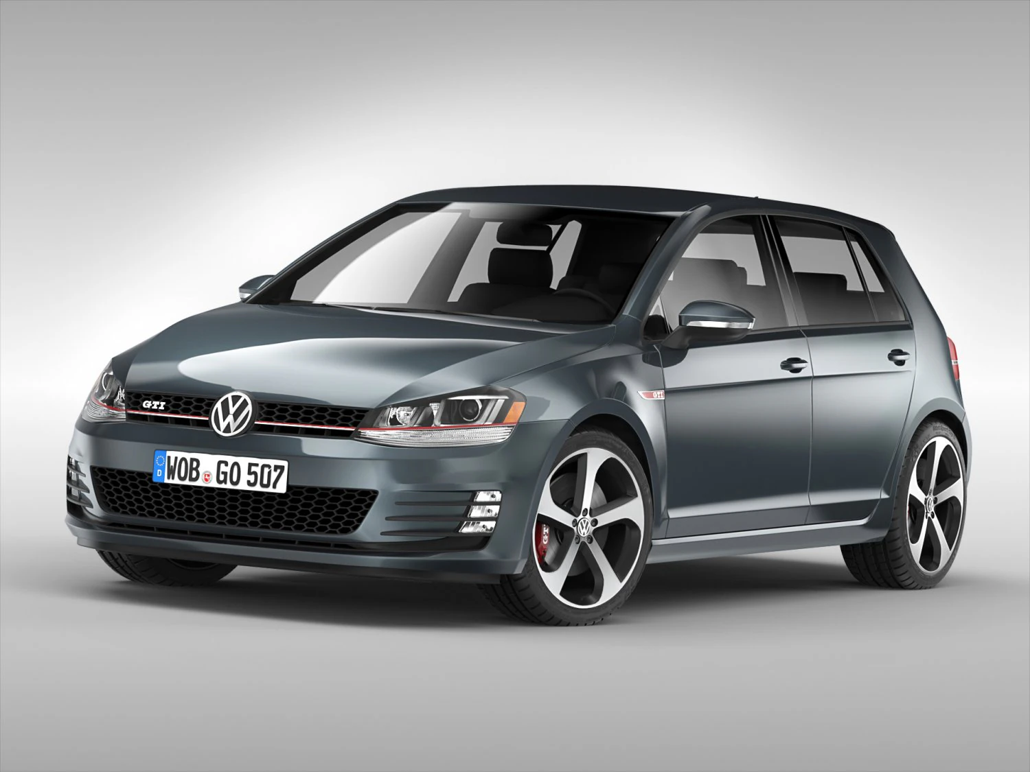volkswagen golf gti 2013 - 2017 3D Model .c4d .max .obj .3ds .fbx .stl .blend 
