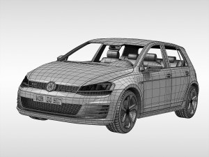 volkswagen golf gti 2013 - 2017 3D Model
