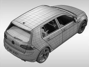 volkswagen golf gti 2013 - 2017 3D Model