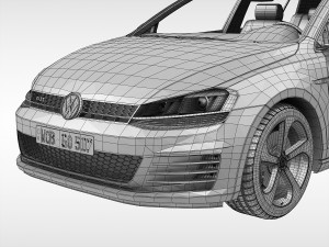 volkswagen golf gti 2013 - 2017 3D Model