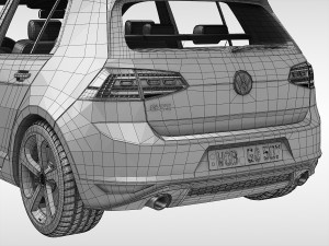 volkswagen golf gti 2013 - 2017 3D Model