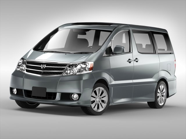 toyota alphard 2002 - 2008 3D Модель .c4d .max .obj .3ds .fbx .stl .blend 