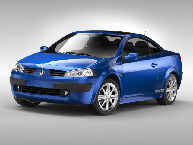 renault megane cc 2003 - 2006 3D Model .c4d .max .obj .3ds .fbx .stl .blend 