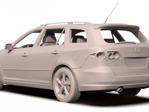 mazda 6 sport wagon 2004 3D Model
