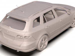 mazda 6 sport wagon 2004 3D Model
