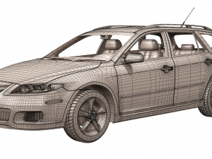 mazda 6 sport wagon 2004 3D Model