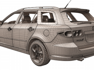 mazda 6 sport wagon 2004 3D Model