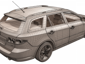 mazda 6 sport wagon 2004 3D Model