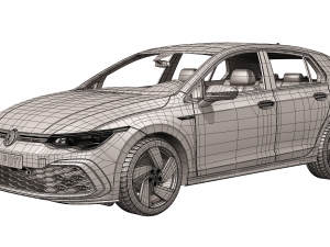 volswagen golf gti 2021 3D Model