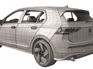 volswagen golf gti 2021 3D Model