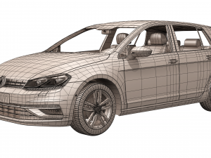 volkswagen golf 2017 3D Model