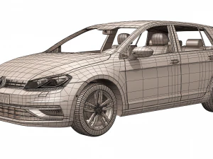 volkswagen golf 2017 3D Model