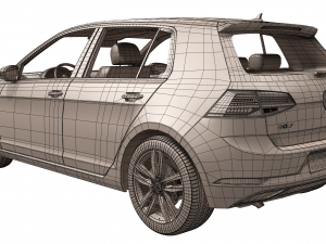 volkswagen golf 2017 3D Model