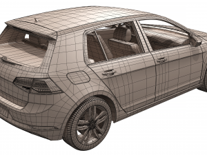 volkswagen golf 2017 3D Model