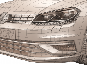 volkswagen golf 2017 3D Model