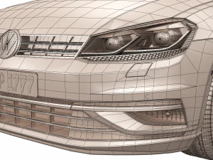 volkswagen golf 2017 3D Model