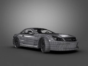 mercedes benz sl65 amg black series 3D Model